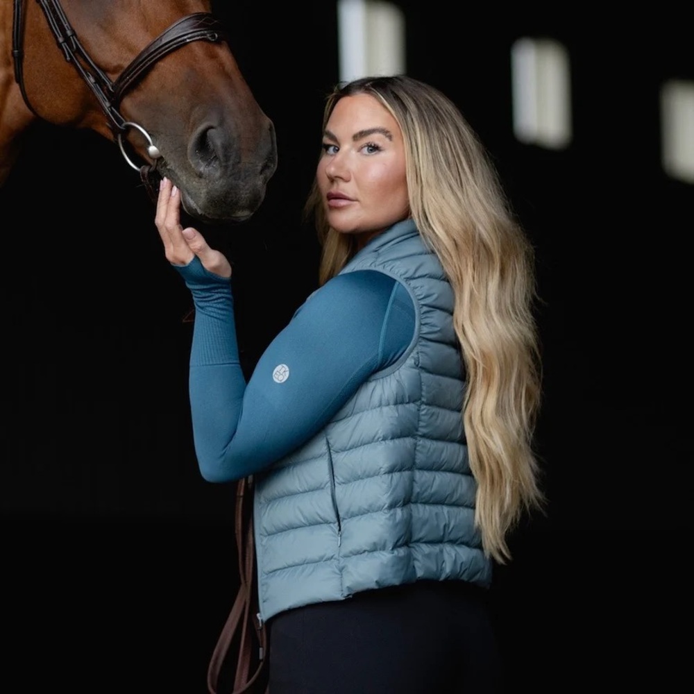 TKEQ - The 'EZ' Packable Down Vest | Sapphire | Equestrian | Size Medium
